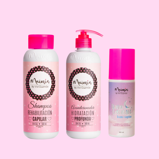 Shampoo 500ml + Acondicionador 500ml + tónico capilar 140ml