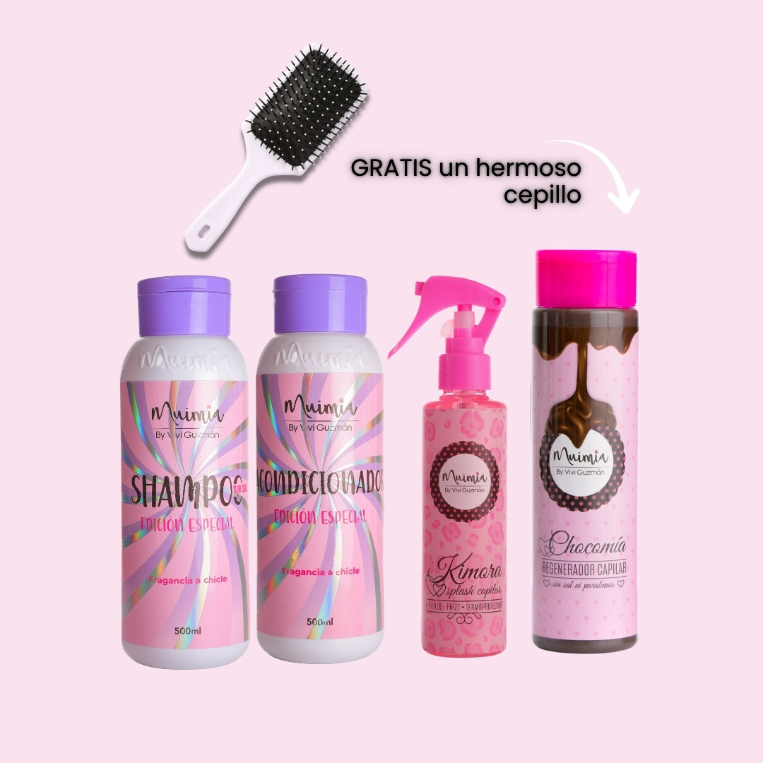 KIT DE EXTRA SUAVIDAD Y BRILLO+GRATIS UN HERMOSO CEPILLO